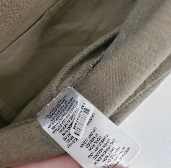 Tahari Linen Blend Jumpsuit Cropped Pants Tie Waist Tank Top Utility Minimalist - Picture 6 of 11